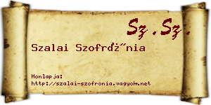 Szalai Szofrónia névjegykártya
